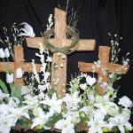 4 1/2 foot long 
36 inches tall $500 Two 24'' light weight faux wood crosses and one 36'' faux wood cross